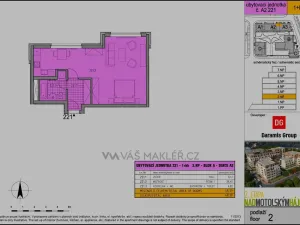 Pronájem bytu 1+kk, Praha - Stodůlky, Márova, 48 m2