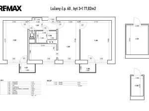 Prodej bytu 3+1, Lužany, 77 m2