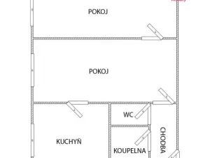 Pronájem bytu 2+1, Litvínov - Horní Litvínov, Ruská, 52 m2