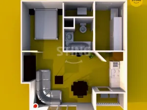 Pronájem bytu 1+kk, Olomouc - Nové Sady, Novosadský dvůr, 43 m2