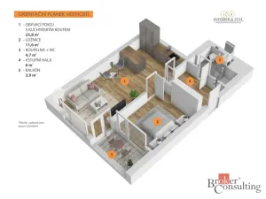 Pronájem bytu 2+kk, Praha - Smíchov, Plzeňská, 51 m2