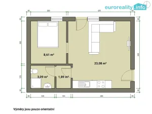 Pronájem bytu 2+kk, Tachov, Na Třešňovce, 37 m2