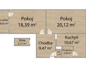 Pronájem bytu 2+1, Stříbro, Mírová, 62 m2
