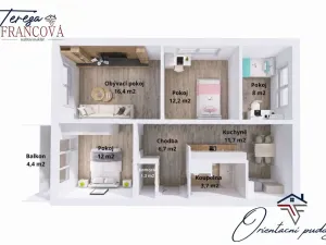 Prodej bytu 4+1, Polná, Palackého, 76 m2