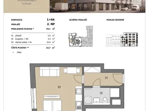 Prodej bytu 1+kk, Brno, Vranovská, 33 m2