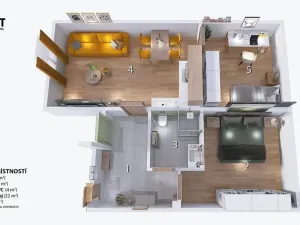 Pronájem bytu 3+kk, Brno, Elgartova, 69 m2