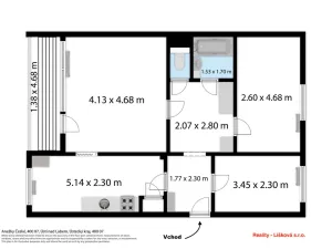 Prodej bytu 3+1, Ústí nad Labem - Krásné Březno, Anežky České, 70 m2