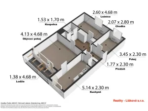 Prodej bytu 3+1, Ústí nad Labem - Krásné Březno, Anežky České, 70 m2