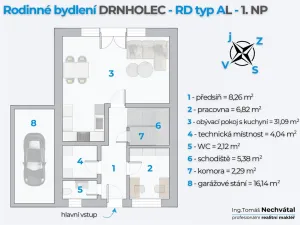 Prodej rodinného domu, Drnholec, Hrušovanská, 118 m2