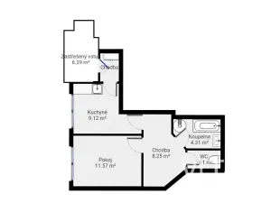 Pronájem bytu 1+1, Praha - Čimice, 37 m2