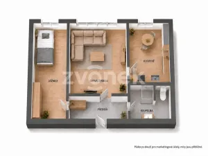 Prodej bytu 2+1, Zlín, Budovatelská, 45 m2