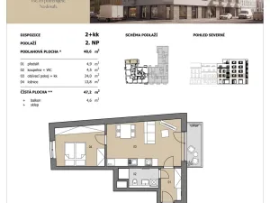 Prodej bytu 2+kk, Brno, Vranovská, 47 m2