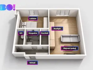 Prodej bytu 2+kk, Třinec, Beskydská, 35 m2