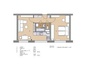 Pronájem bytu 2+kk, Pardubice, Gagarinova, 44 m2