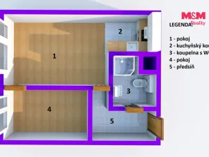 Prodej bytu 2+kk, Teplice, Pražská, 39 m2