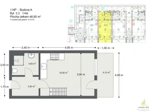 Prodej bytu 1+kk, Břeclav, 45 m2