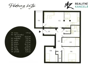 Pronájem bytu 4+kk, Prostějov, Vojtěcha Outraty, 101 m2