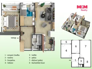 Prodej bytu 3+kk, Praha - Letňany, Malkovského, 65 m2