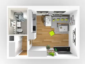 Pronájem bytu 1+kk, Praha - Hlubočepy, Divíškové, 33 m2