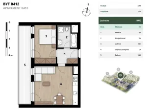 Prodej bytu 2+kk, Praha, 50 m2