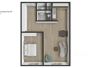 Pronájem bytu 2+kk, Praha - Kobylisy, Pohnertova, 43 m2