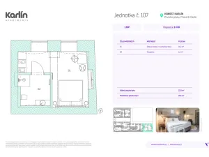 Prodej bytu 1+kk, Praha - Karlín, Prvního pluku, 22 m2