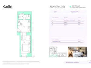 Prodej bytu 1+kk, Praha - Karlín, Prvního pluku, 27 m2