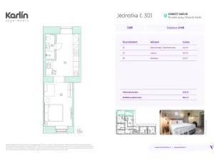 Prodej apartmánu, Praha - Karlín, Prvního pluku, 32 m2