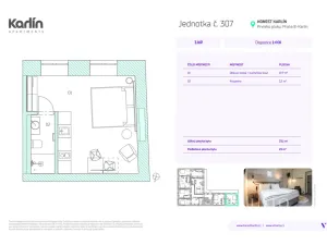 Prodej apartmánu, Praha - Karlín, Prvního pluku, 22 m2