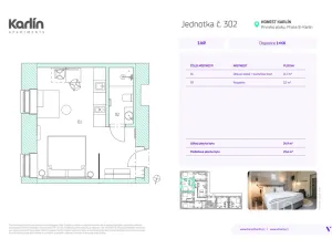Prodej apartmánu, Praha - Karlín, Prvního pluku, 25 m2