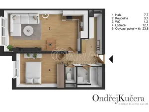 Prodej bytu 2+kk, Praha - Čakovice, Marty Krásové, 48 m2