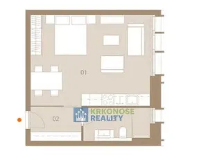 Prodej bytu 1+kk, Pec pod Sněžkou - Velká Úpa, 38 m2