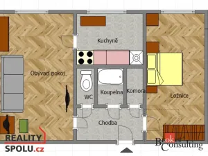 Pronájem bytu 2+1, Krnov - Pod Cvilínem, SPC H, 53 m2