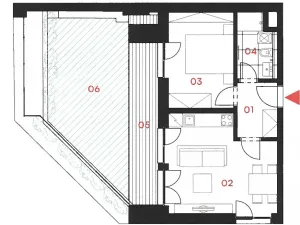 Pronájem bytu 2+kk, Praha - Nusle, Mnatova, 42 m2