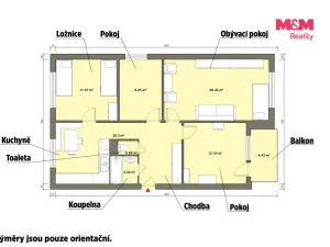 Pronájem bytu 4+1, Františkovy Lázně, Husitská, 76 m2