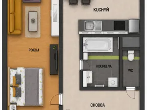 Prodej bytu 1+1, Chrudim - Chrudim III, Husova, 36 m2
