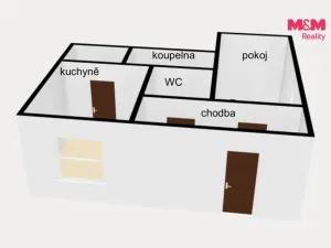 Pronájem bytu 1+1, Nové Město nad Metují, Družební, 40 m2