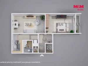 Prodej bytu 2+1, Ústí nad Labem - Neštěmice, Na Výšině, 62 m2