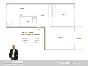 Pronájem bytu 2+1, Ivančice, mjr. Nováka, 52 m2