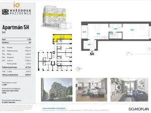 Pronájem bytu 1+1, Brno, Hvězdová, 46 m2