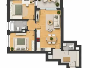 Pronájem bytu 3+kk, Praha - Dolní Chabry, U Traktorky, 77 m2