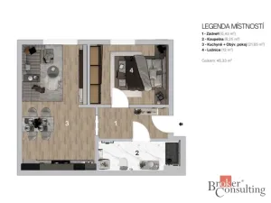 Prodej bytu 2+kk, Ostrava - Slezská Ostrava, Kovařovicova, 45 m2