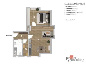 Prodej bytu 2+kk, Ostrava - Slezská Ostrava, Na Jánské, 65 m2
