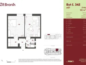 Prodej bytu 2+kk, Praha, Ke Krči, 54 m2