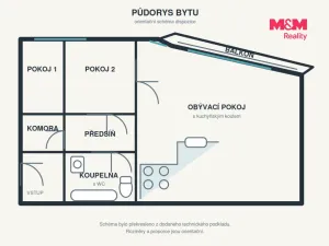 Pronájem bytu 2+kk, Praha - Střížkov, Makedonská, 49 m2
