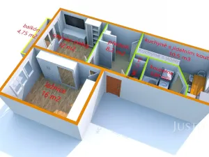 Pronájem bytu 2+1, Staré Město, Brněnská, 56 m2