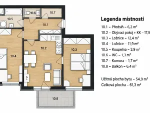 Prodej bytu 2+1, Praha - Hostivař, Vladycká, 55 m2