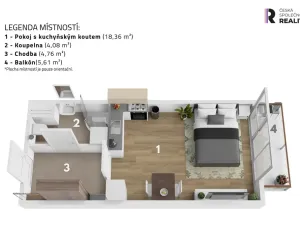 Pronájem bytu 1+kk, Praha - Třebonice, Do zahrádek I, 28 m2
