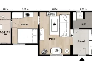 Pronájem bytu 2+kk, Chýnice, Mlejnská, 33 m2