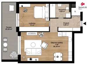 Pronájem bytu 2+kk, Plzeň - Východní Předměstí, Papírnická, 55 m2